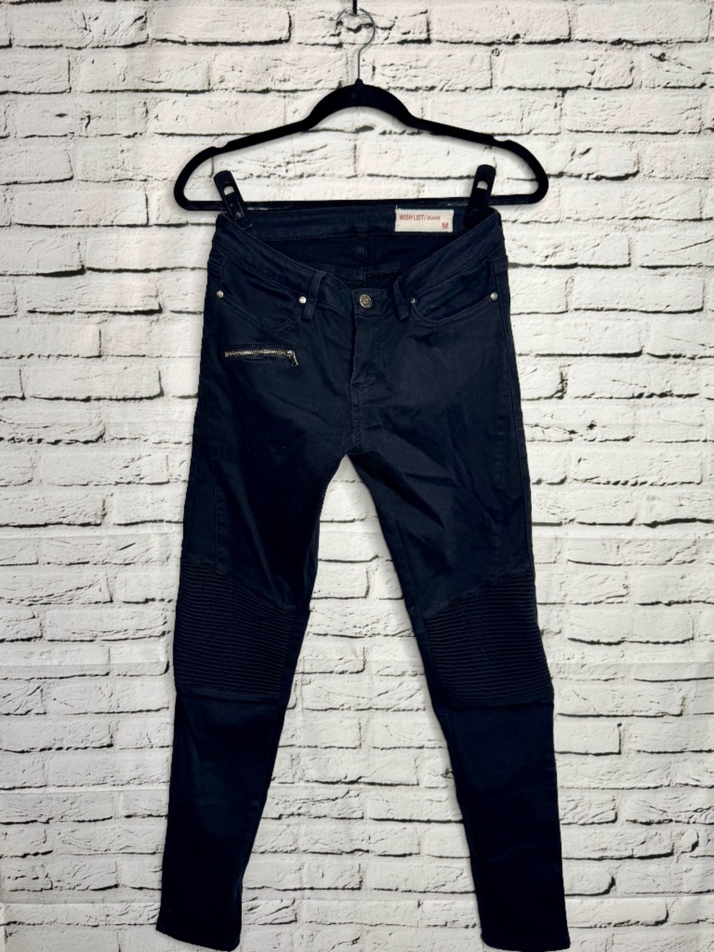 Wish List Black Moto Skinny Jeans Biker Pants
